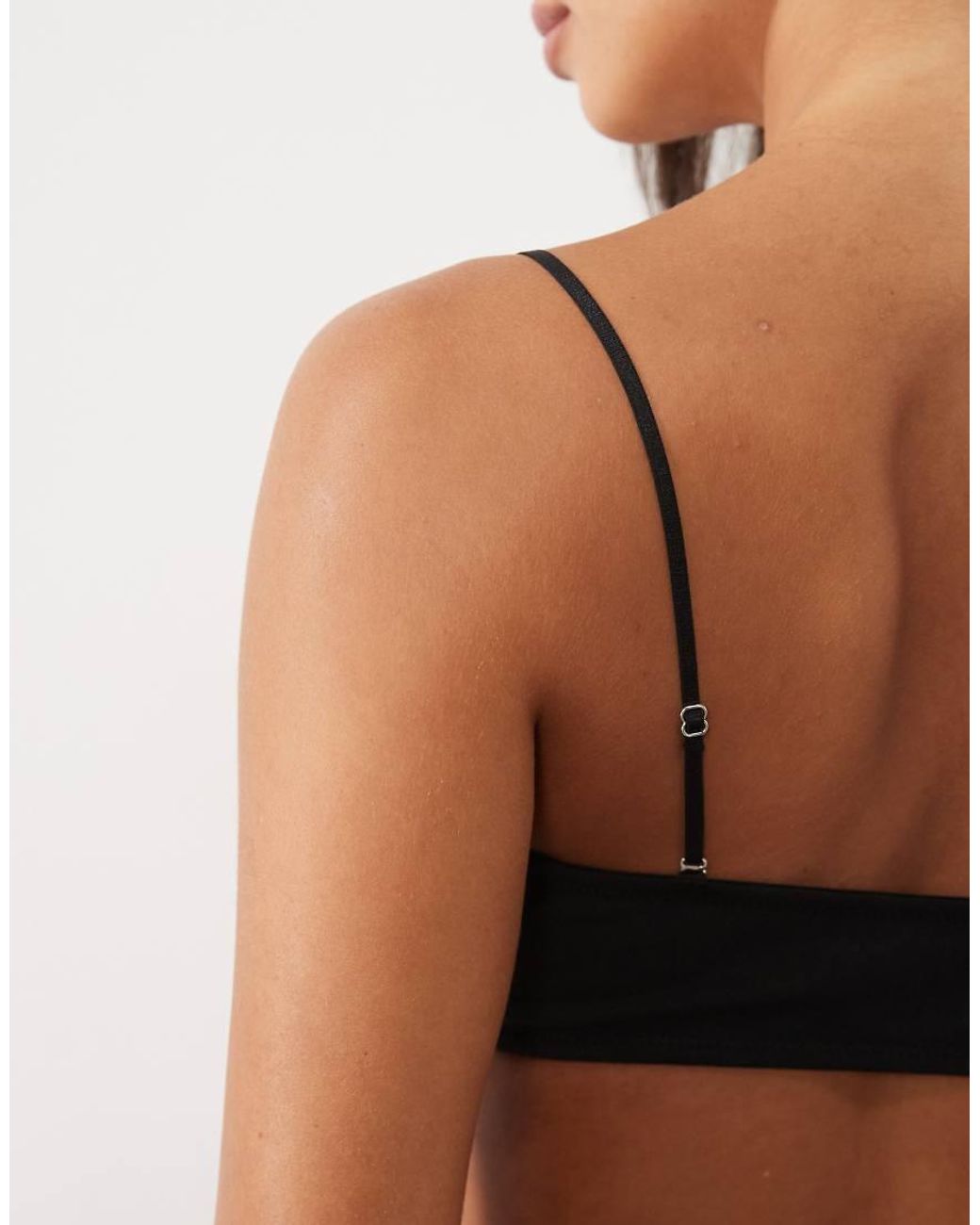 ASOS Black 2 Pack Cotton Bandeau With Removeable Straps