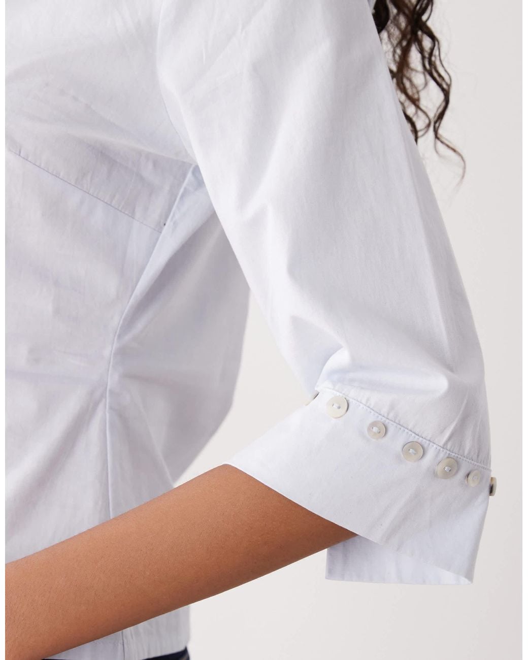 Collusion White Fitted Shell Button Shirt