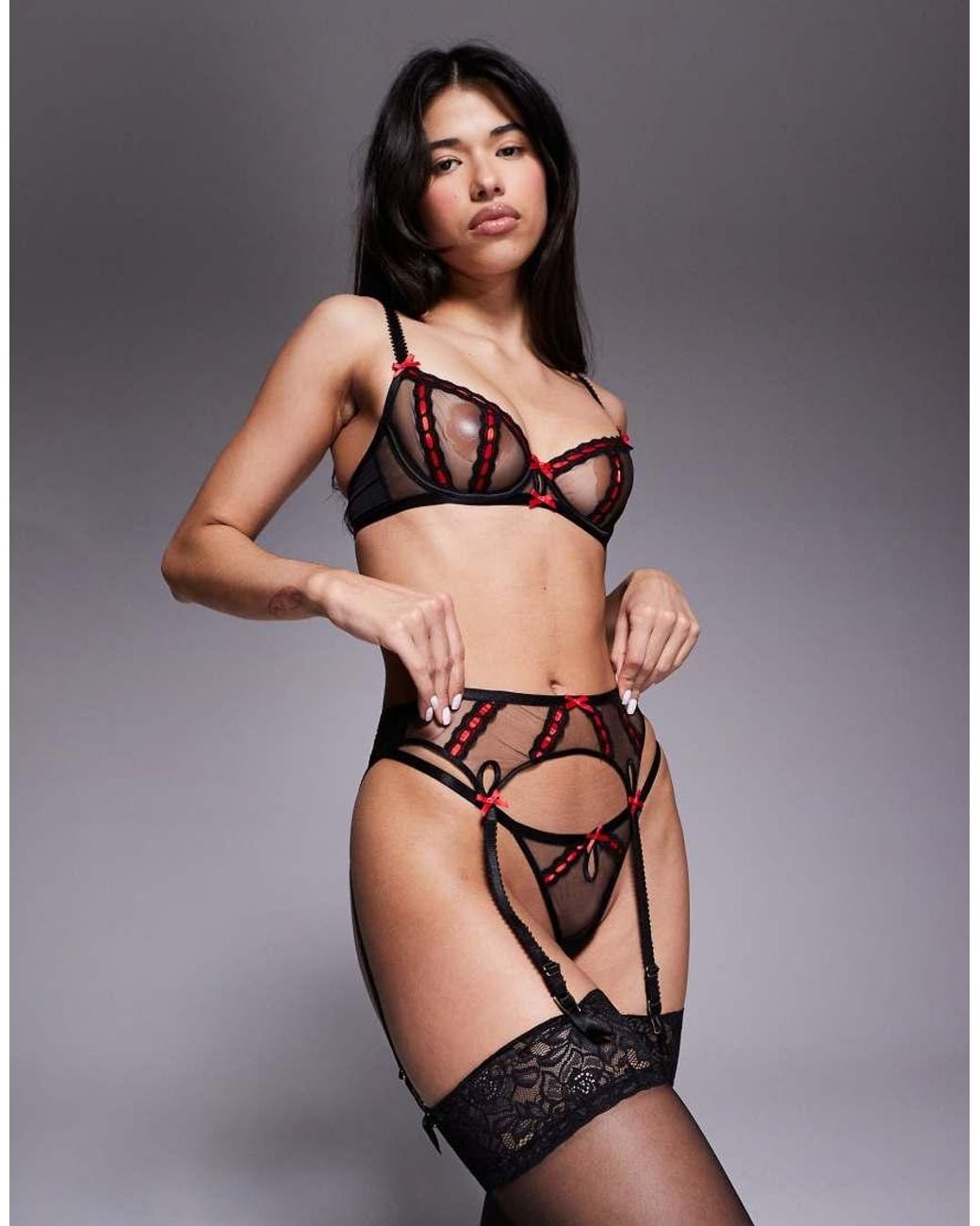 Ann Summers Black Roxanne Suspender Belt