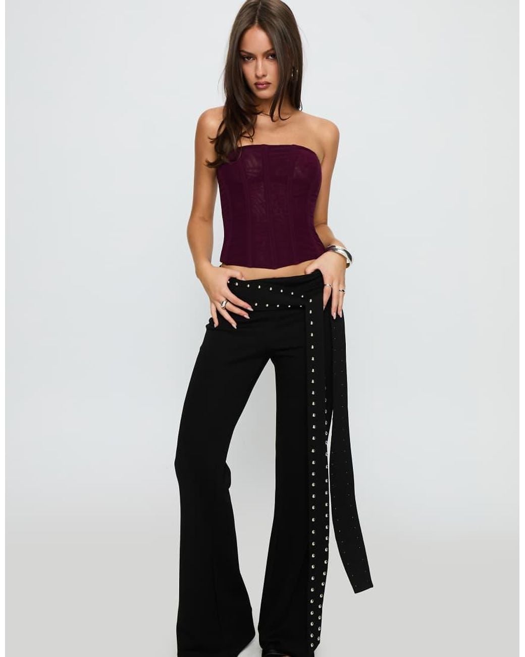 Princess Polly Purple Mesh Bandeau Corset Top
