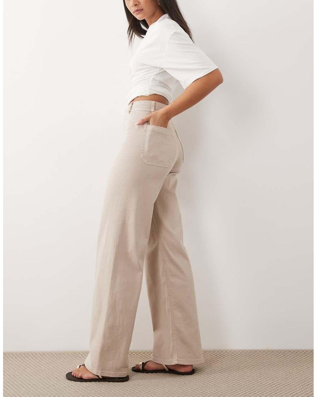 Jdy Natural Iris High Waisted Wide Leg Jeans
