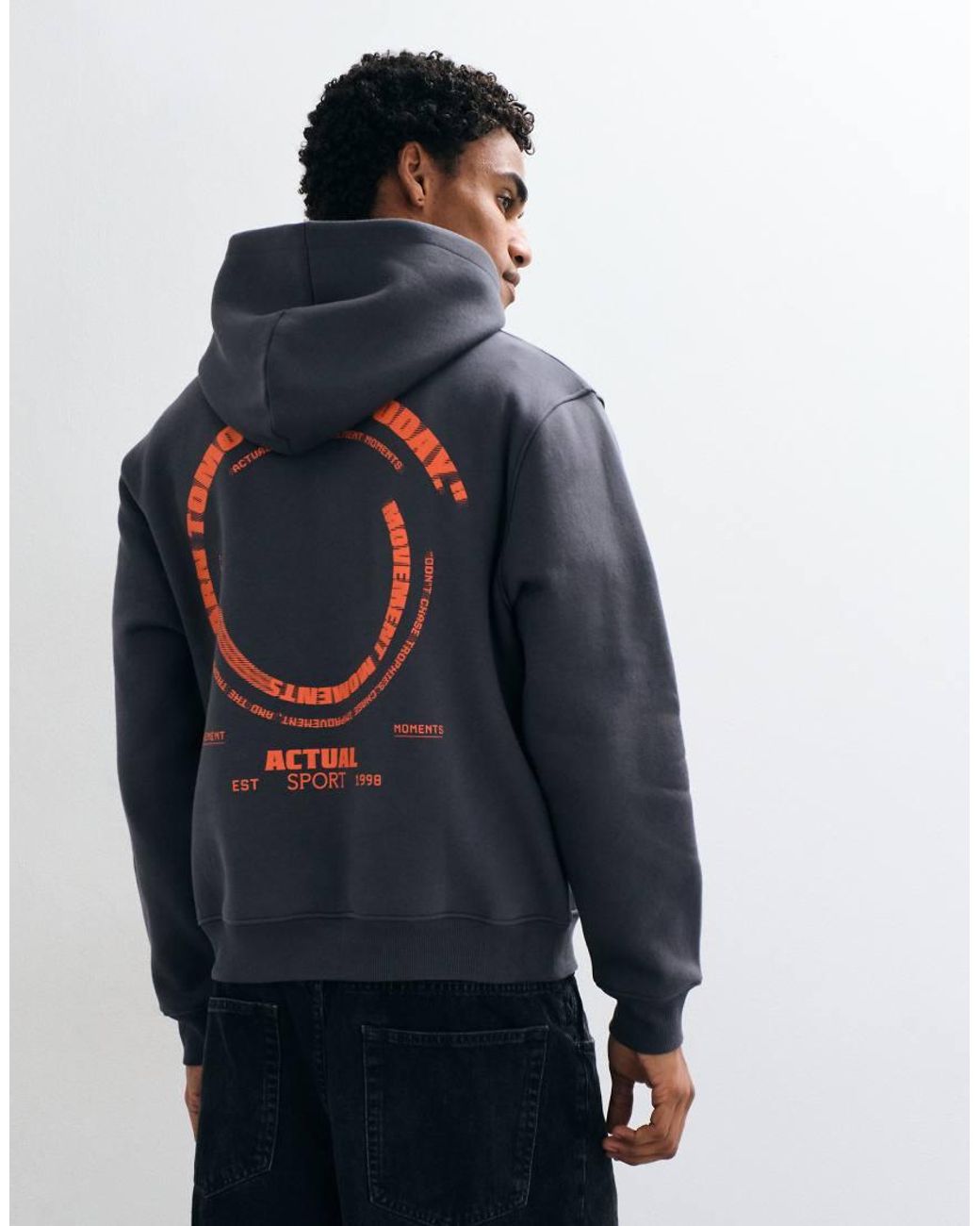 ASOS Blue Relaxed Boxy Hoodie With Print for men