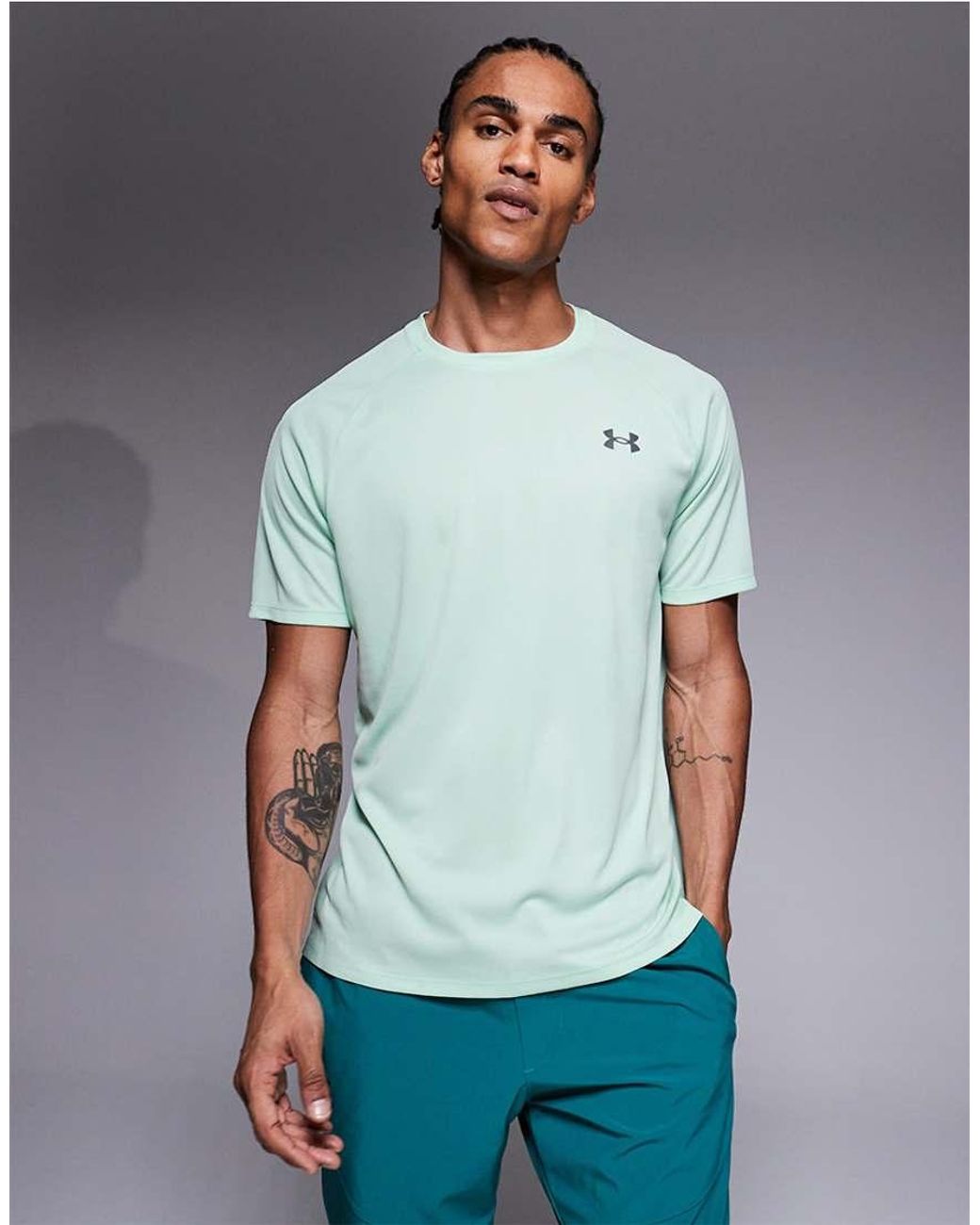 Under Armour Blue Tech Textured Short Sleeve T-shirt for men