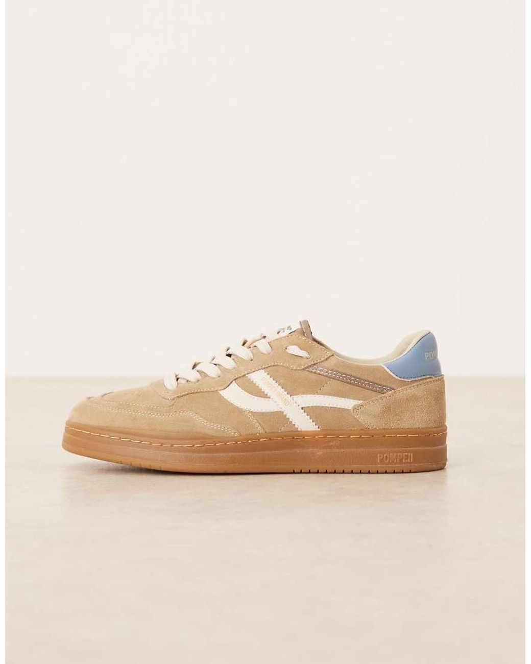 Pompeii UK Blue Pompeii Elan Pippa Suede Lace Up Sneakers for men