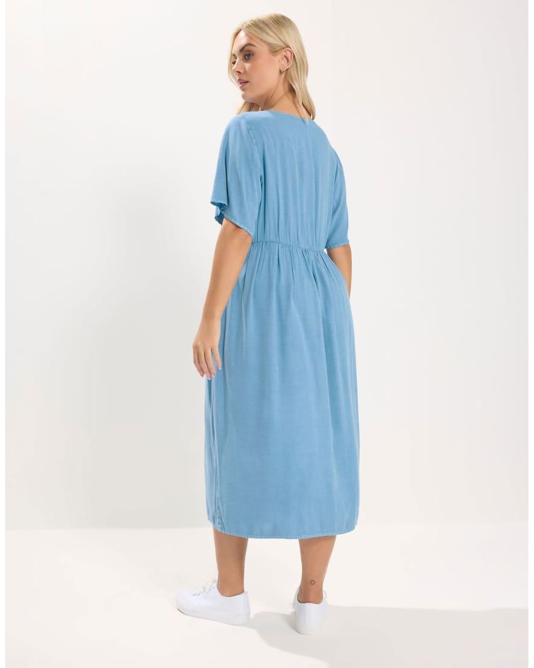Yours Clothing Blue Chambray Tea Dress
