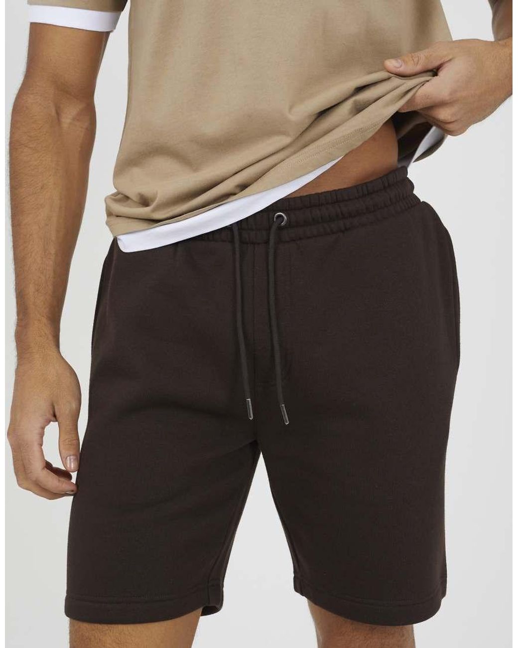 Brave Soul Black Basic Fleece Shorts for men