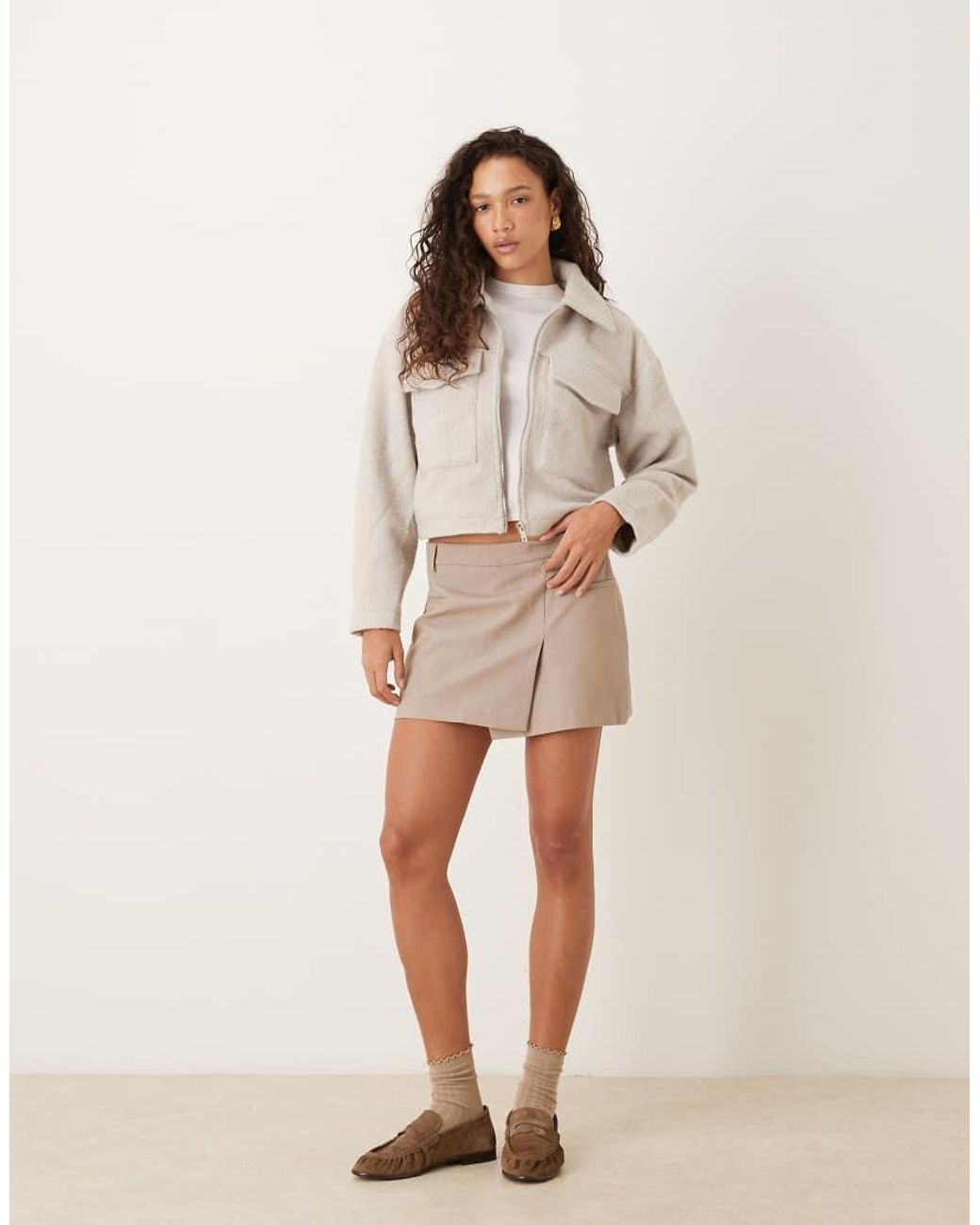 Brave Soul Natural Boucle Faux Wool Jacket