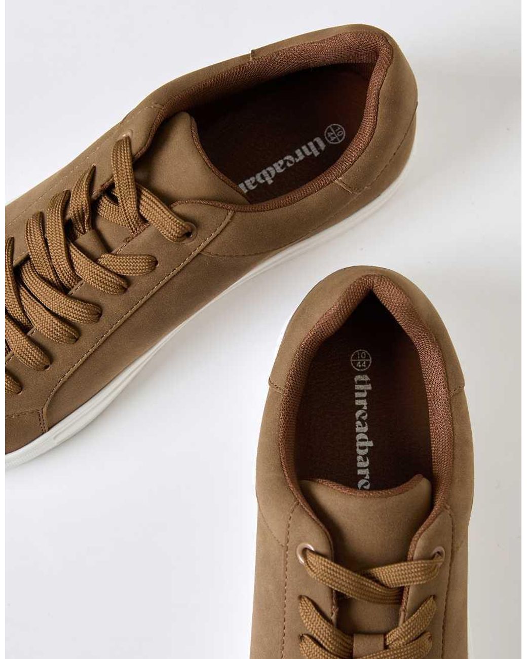 Threadbare Brown Faux Suede Court Trainers for men