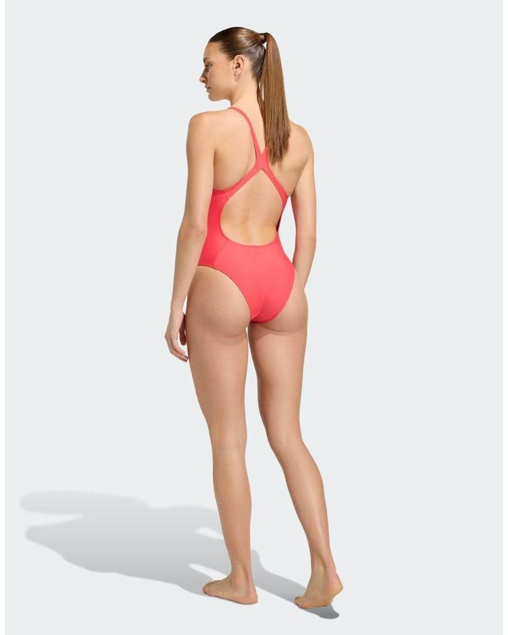 Adidas Originals Red Logo C-back Swimsuit
