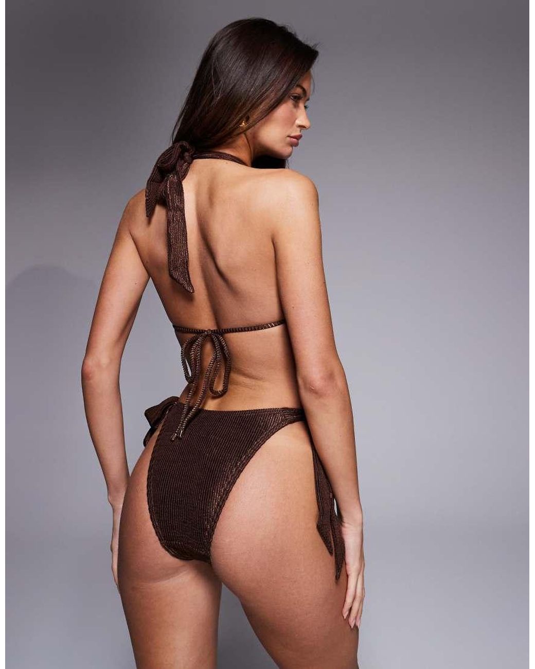 South Beach Brown Halterneck Bikini Top