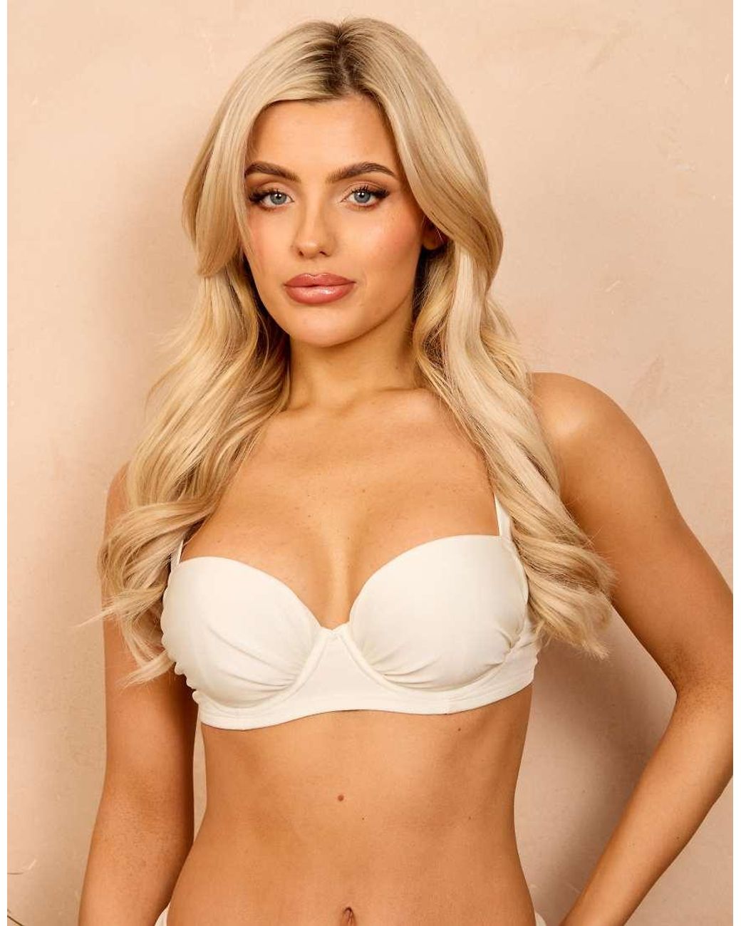 Wolf & Whistle Brown X Isabella Whittingham Ruched Underwire Bikini Top