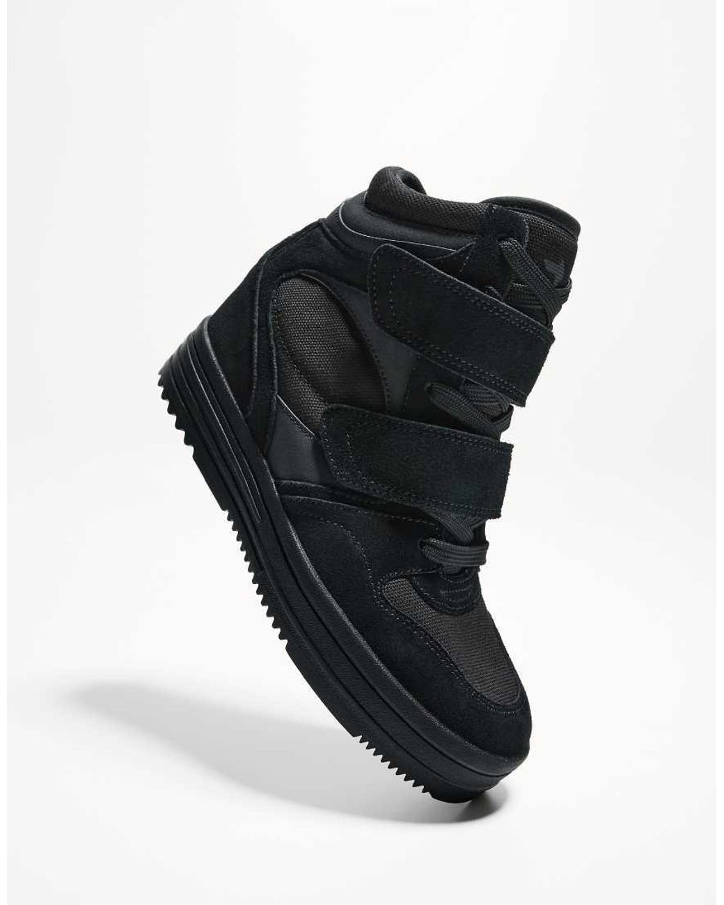Bershka Black High Top Trainers With Inner Wedge