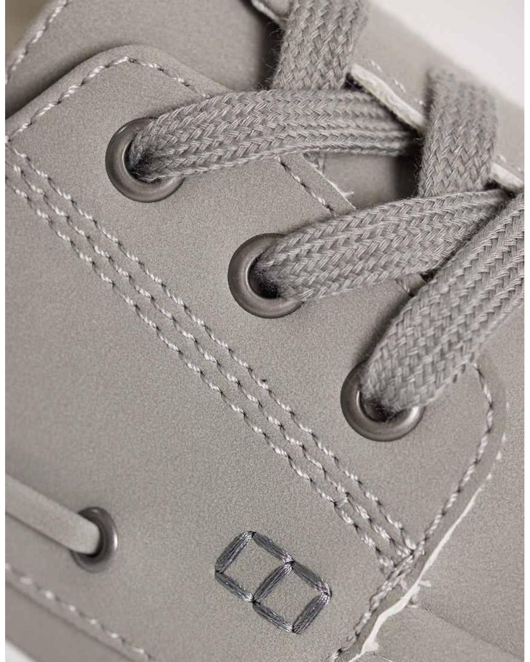 ASOS Gray Lace Up Boat Shoes for men