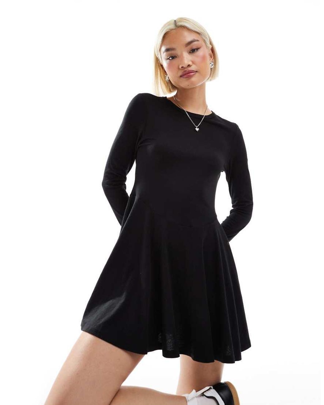 fitted lace wedding dress Monster Manual Long Sleeve Evil Mini Skater Dress main image 0