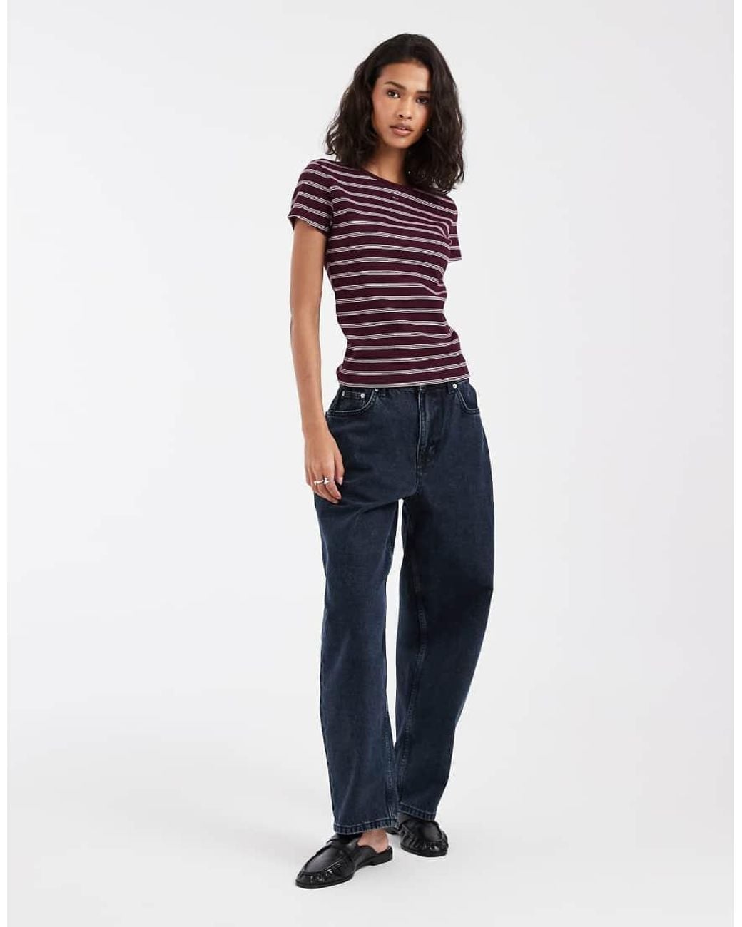 Tommy Hilfiger Purple Flag Logo Slim Fit T-shirt