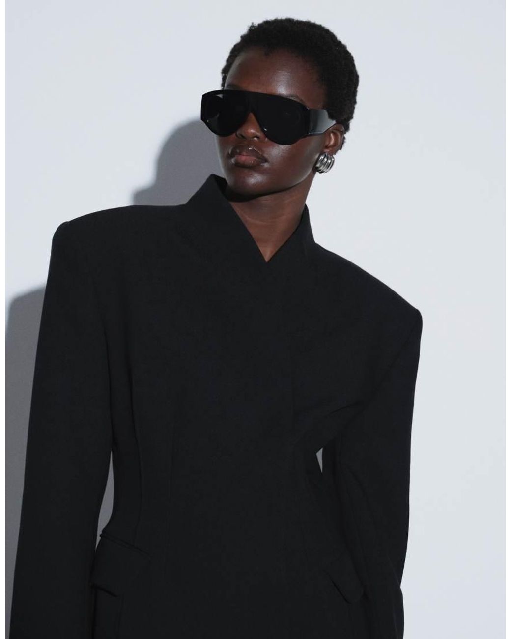 ASOS Black Ttya Cinched Blazer With Seam Details