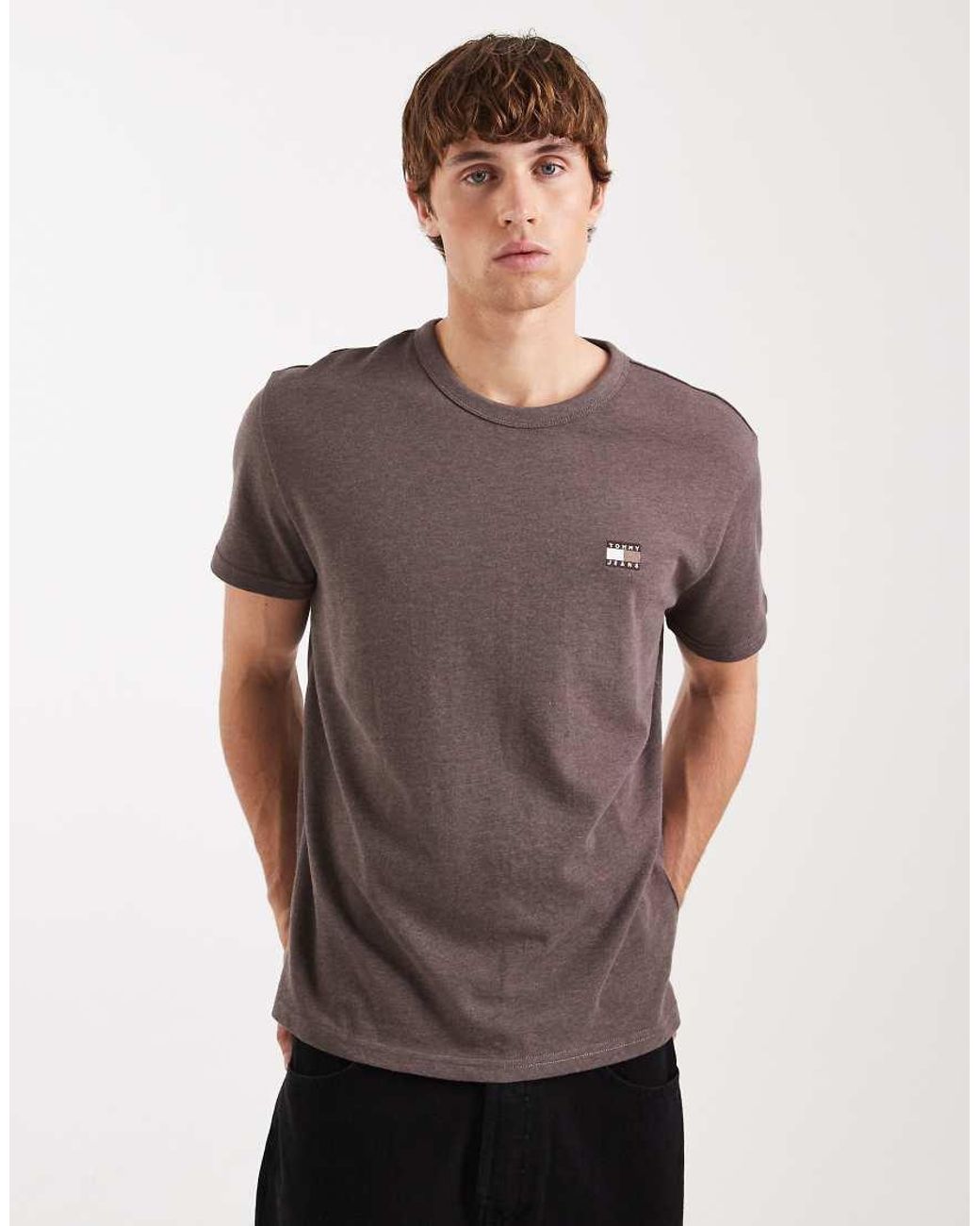 Tommy Hilfiger Gray Small Badge Logo T-shirt for men