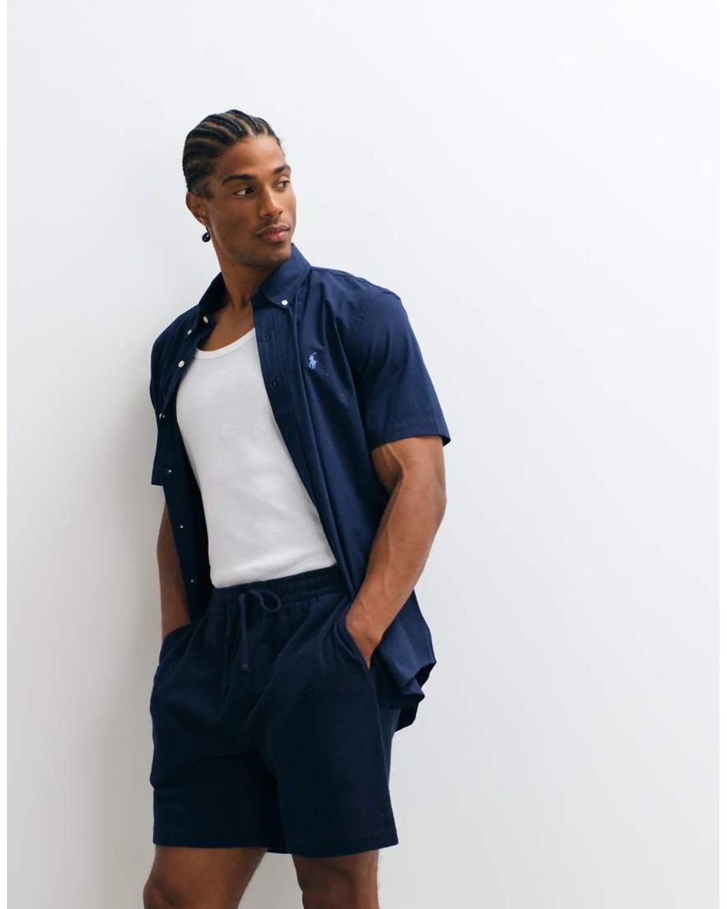 Polo Ralph Lauren Blue Oversized Fit Shorts for men