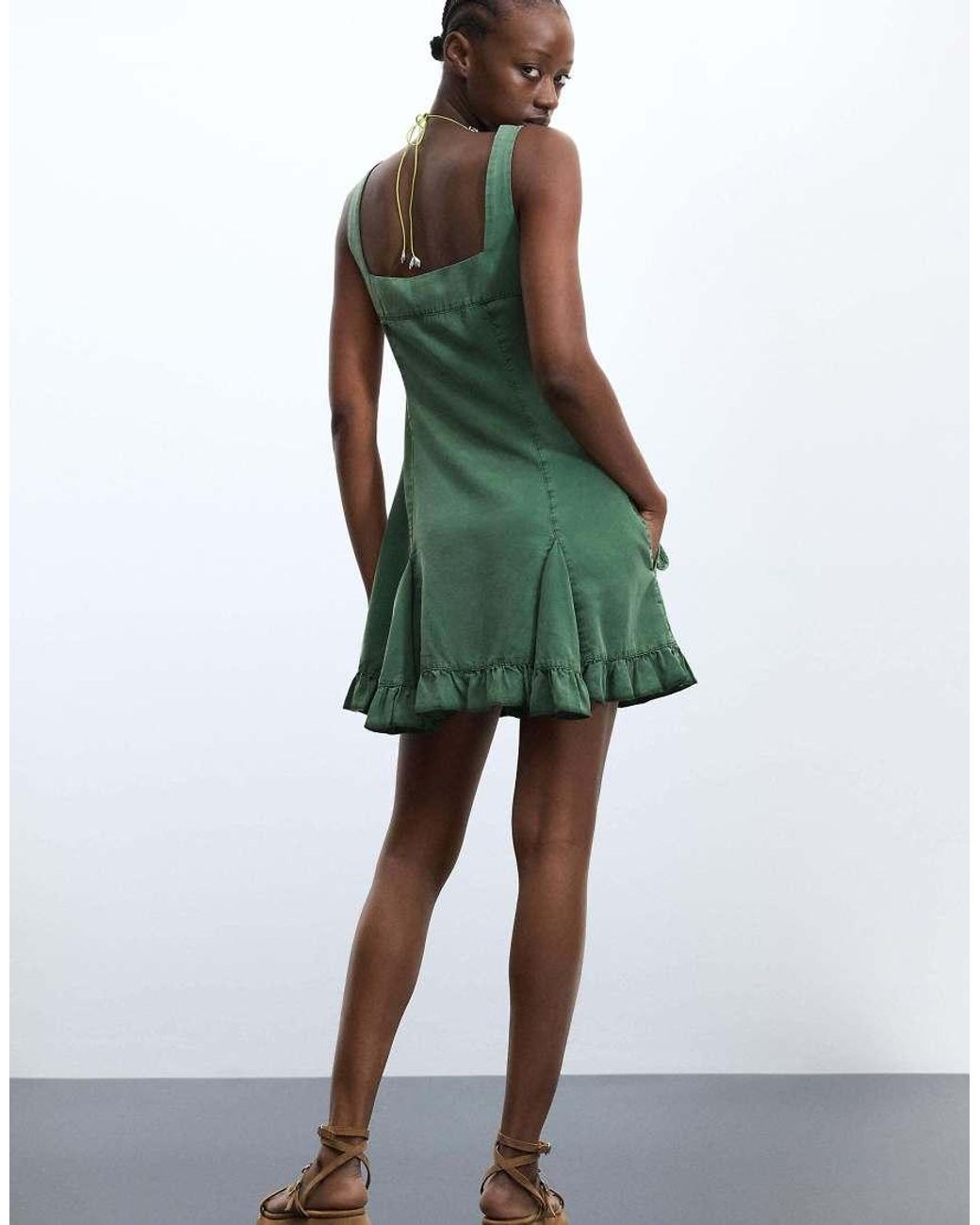 Desigual Korte Jurk Van Lyocell in het Green