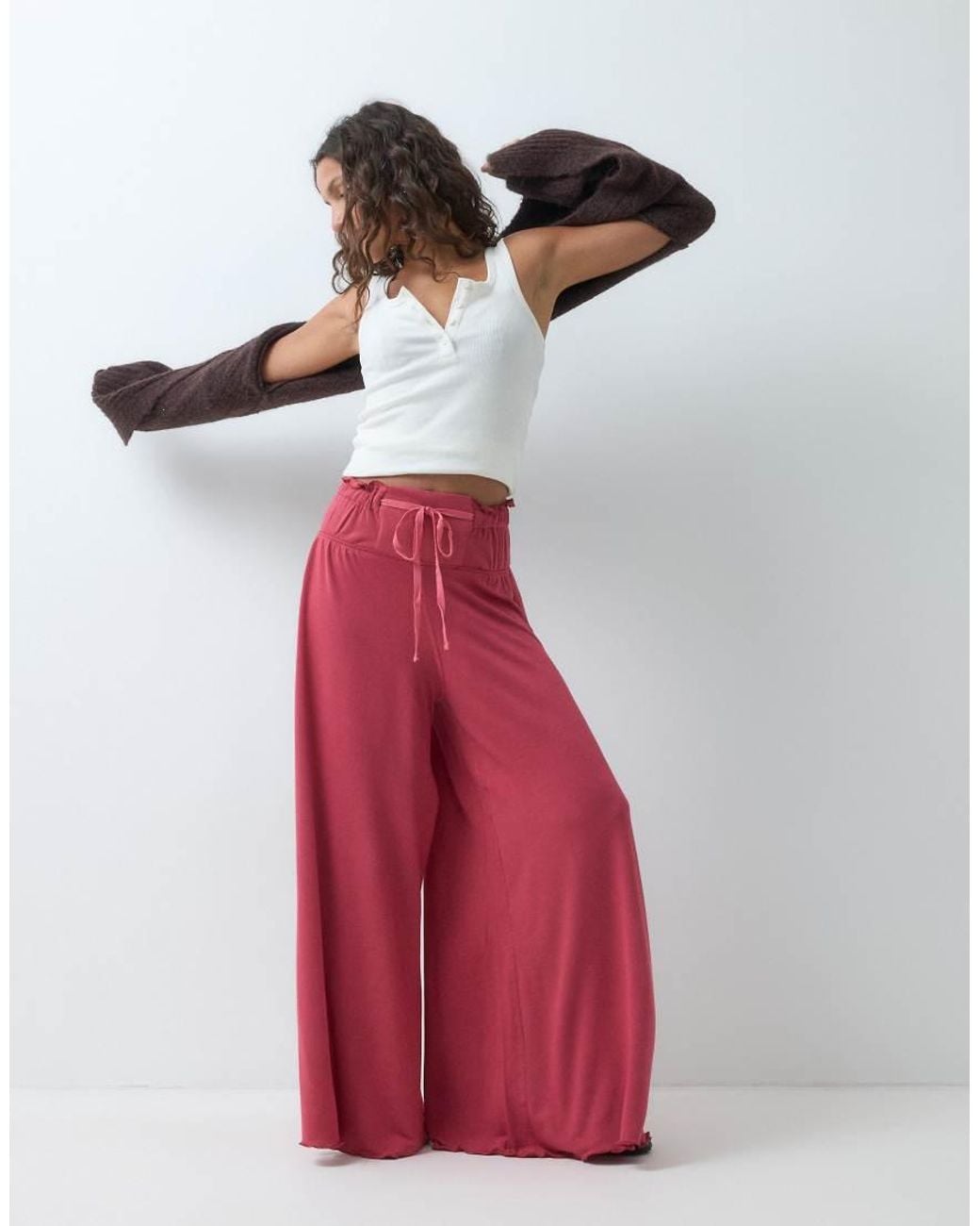 Free People Red Dream State Pants