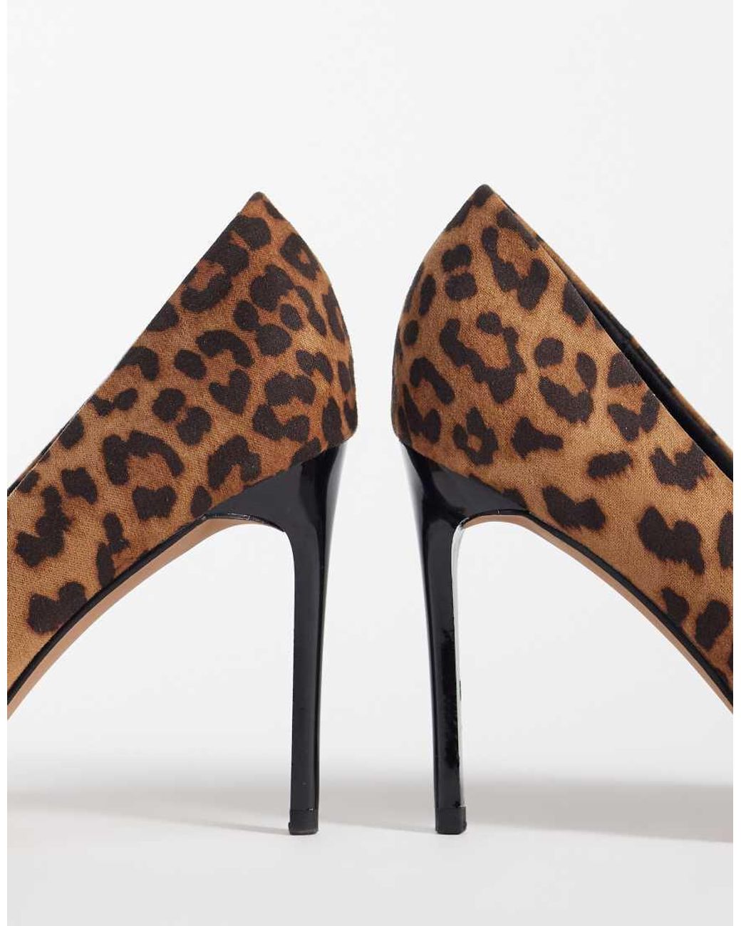 ASOS Brown Wide Fit Prague Pointed Stiletto High Heel Court Shoes