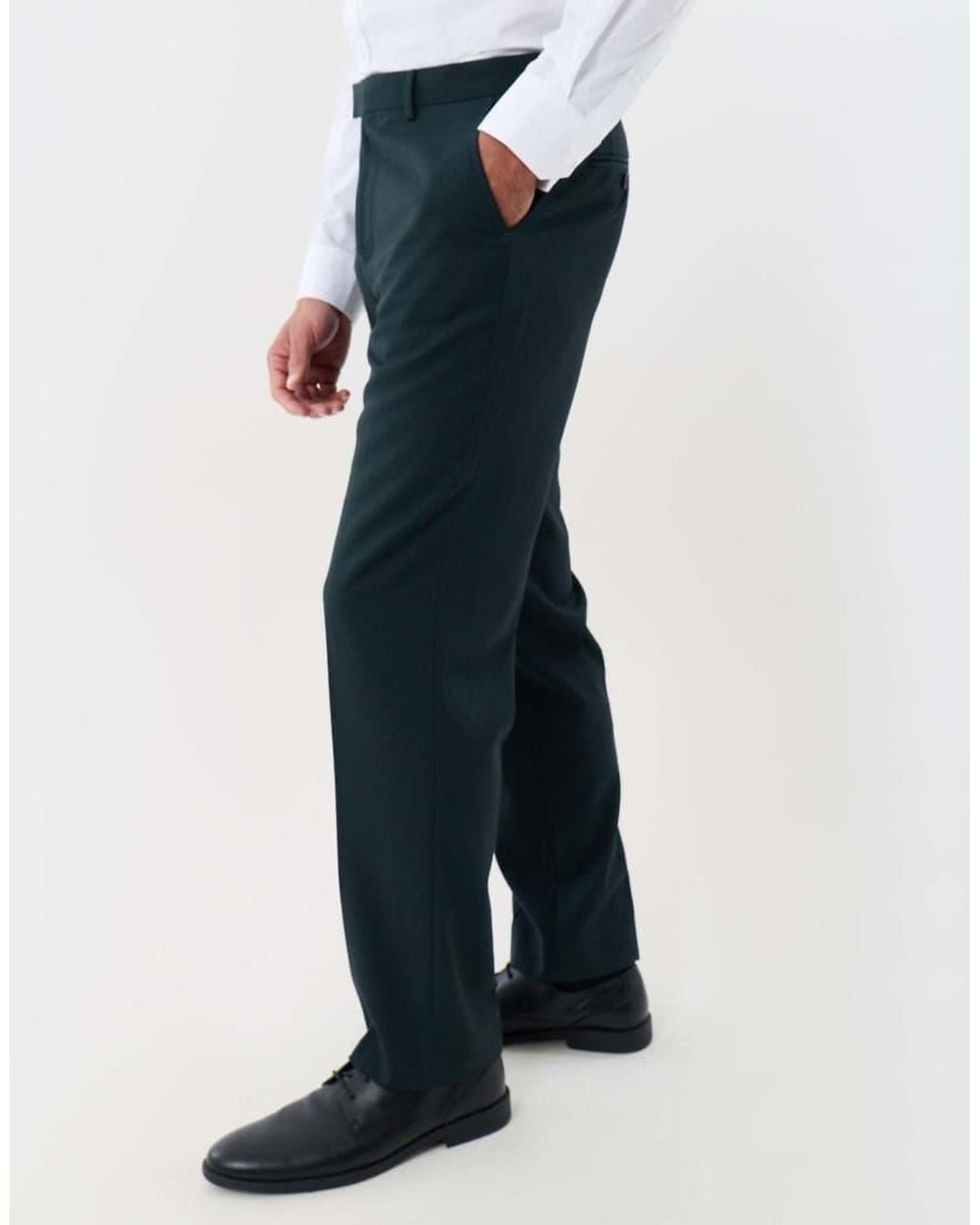 Threadbare Black Tailored Fit Suit Trousers for men