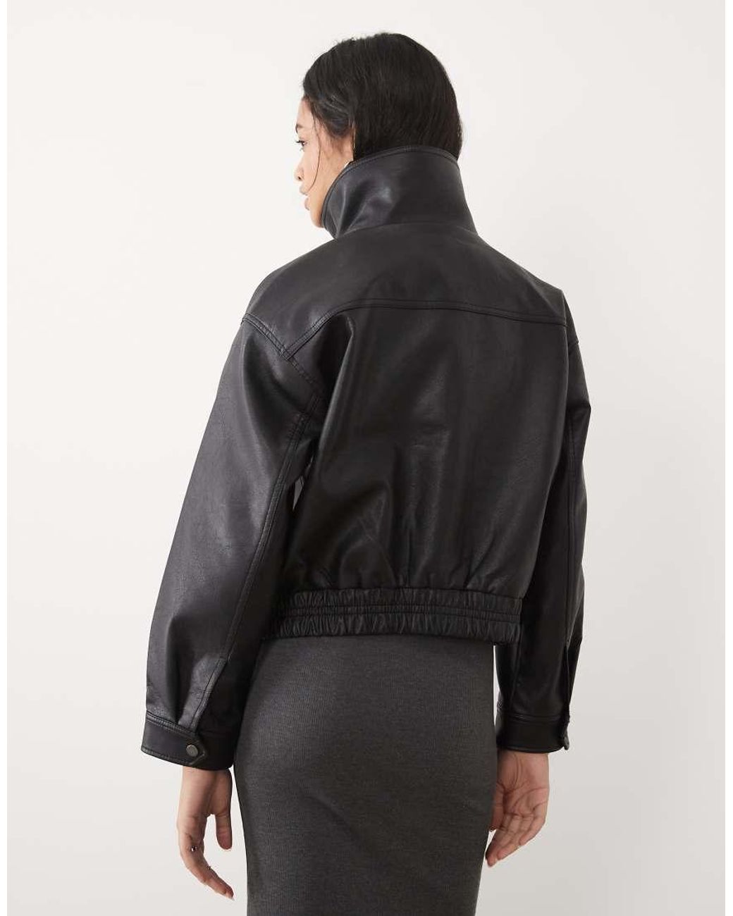Abercrombie & Fitch Black Funnel Neck Bomber Jacket
