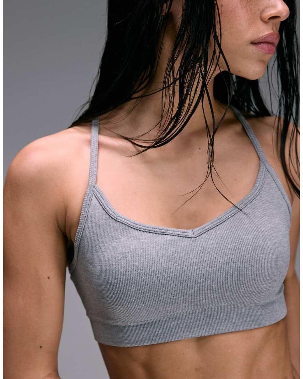 4505 Multicolor Seamless Baby Rib Sweetheart Neckline Medium Support Sports Bra