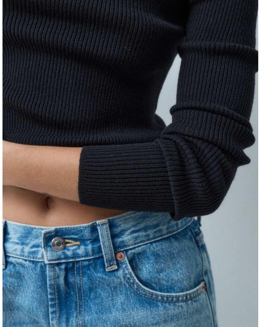 ASOS Blue Funnel Neck Top