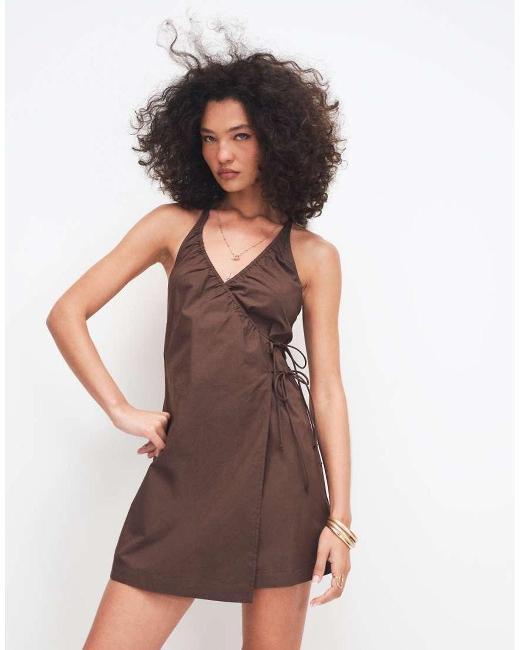Cotton On Blue Isabelle Wrap Halter Mini Dress