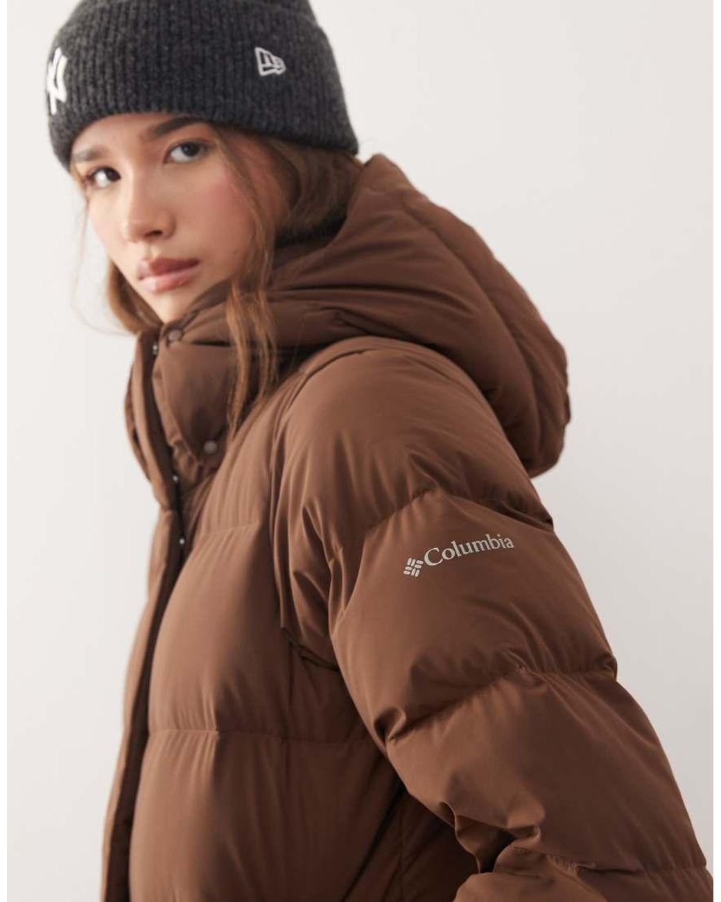 Columbia Brown Amaze Puff Hooded Puffer Coat