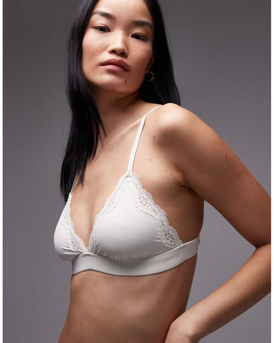 Tommy Hilfiger Brown Microfibre Lace Unlined Triangle Bra