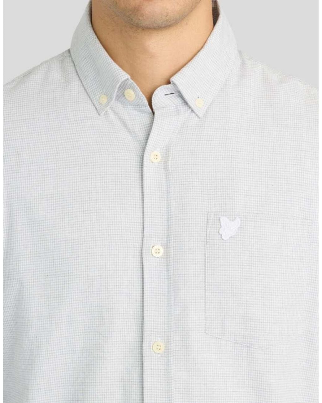 Lyle & Scott White Ls Woven Shirts Micro-Houndstooth Shirt for men
