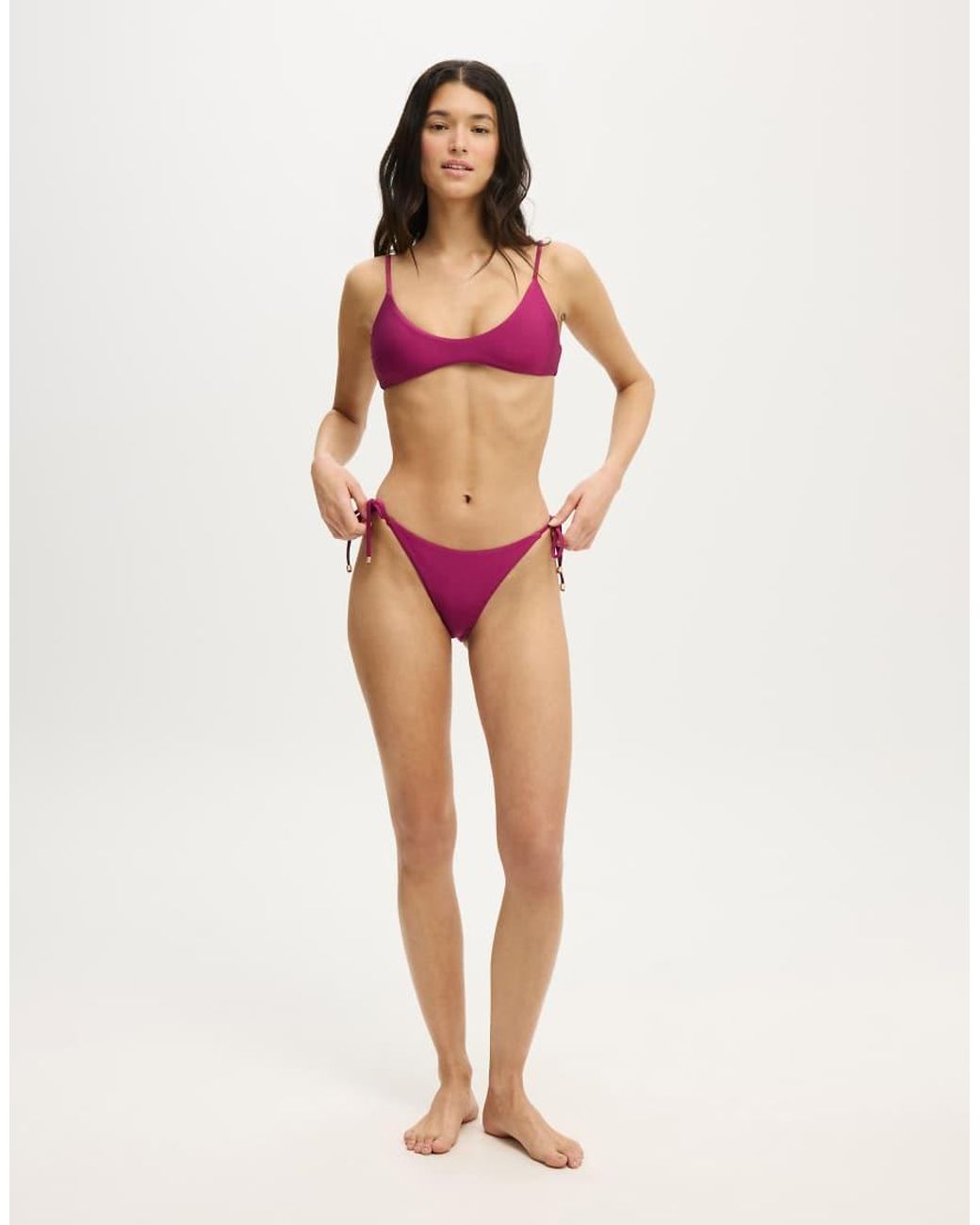Cotton On Red String Tie Side Brazilian Bikini Bottom