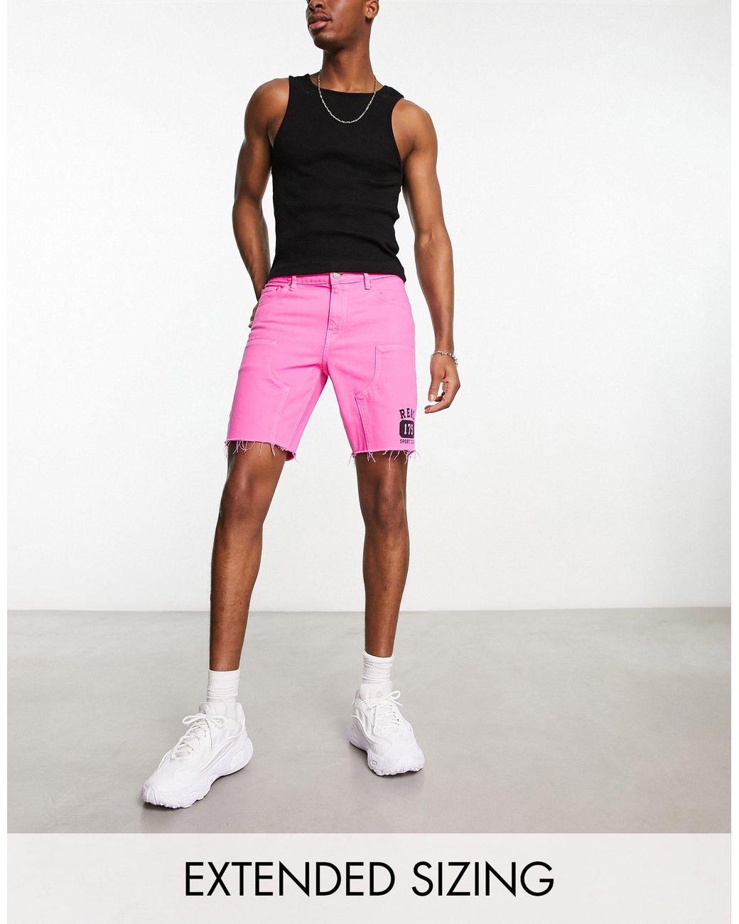ASOS Classic Rigid Regular Length Shorts in Pink for Men Lyst
