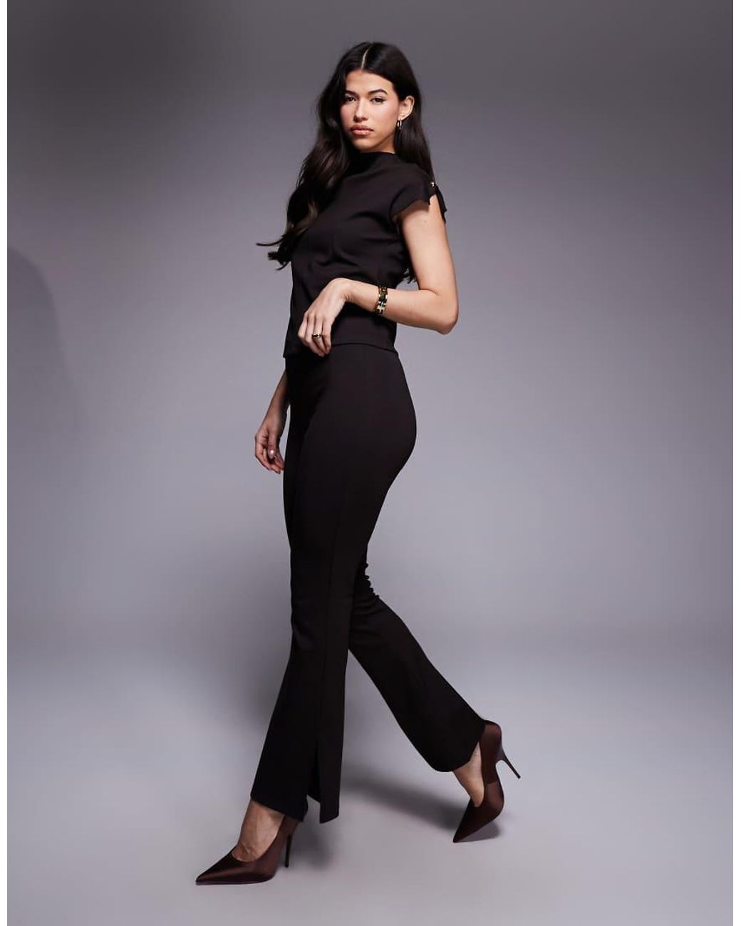 River Island Black Seam Detail Top Co-ord