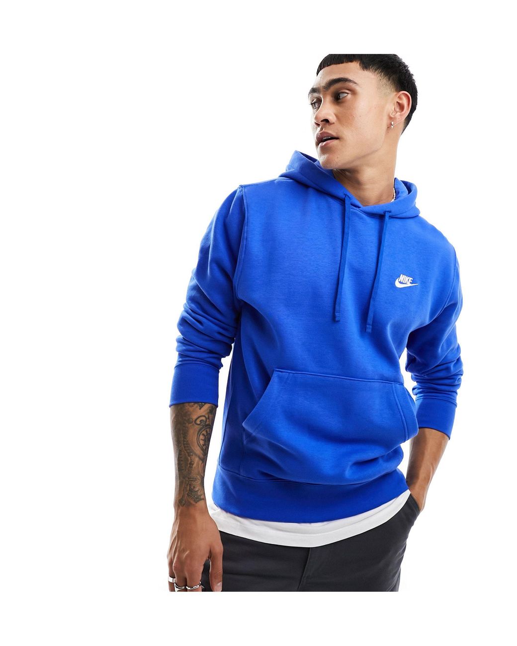 Nike club top hoodie blue