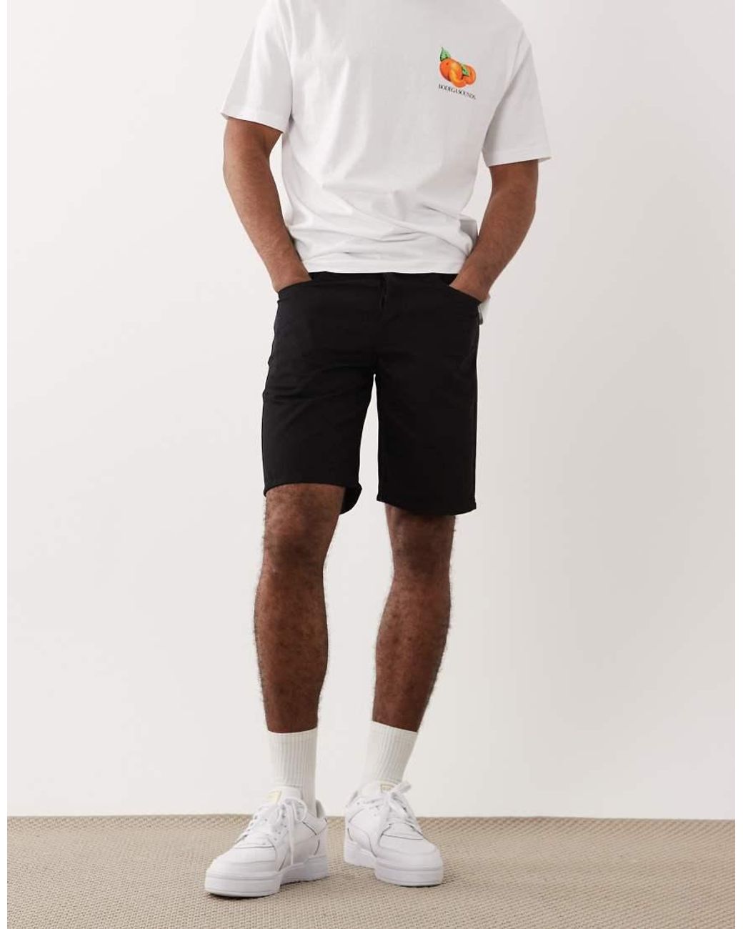Only & Sons Natural Edge Straight Fit Denim Shorts for men