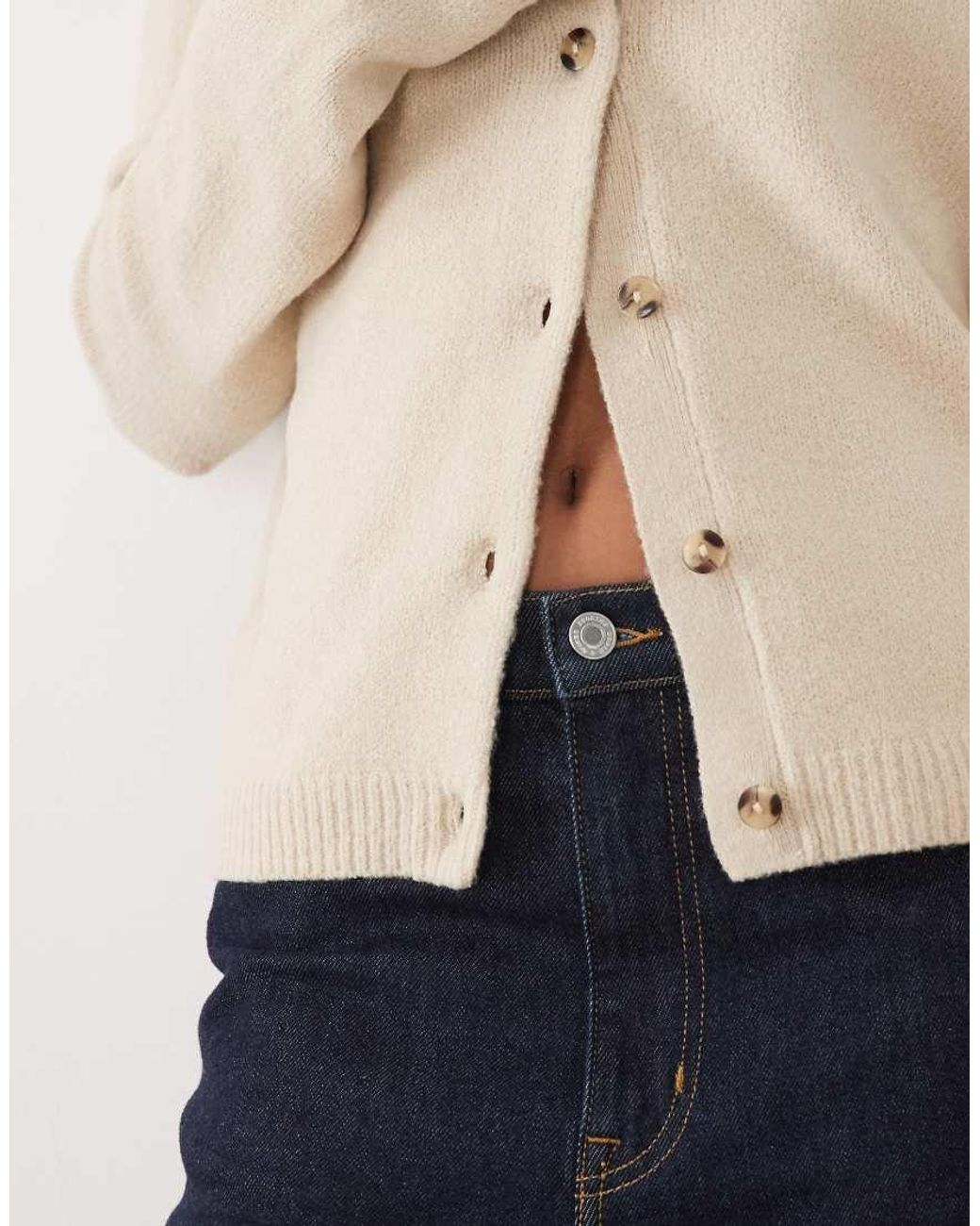 Threadbare Natural Crew Neck Cardigan