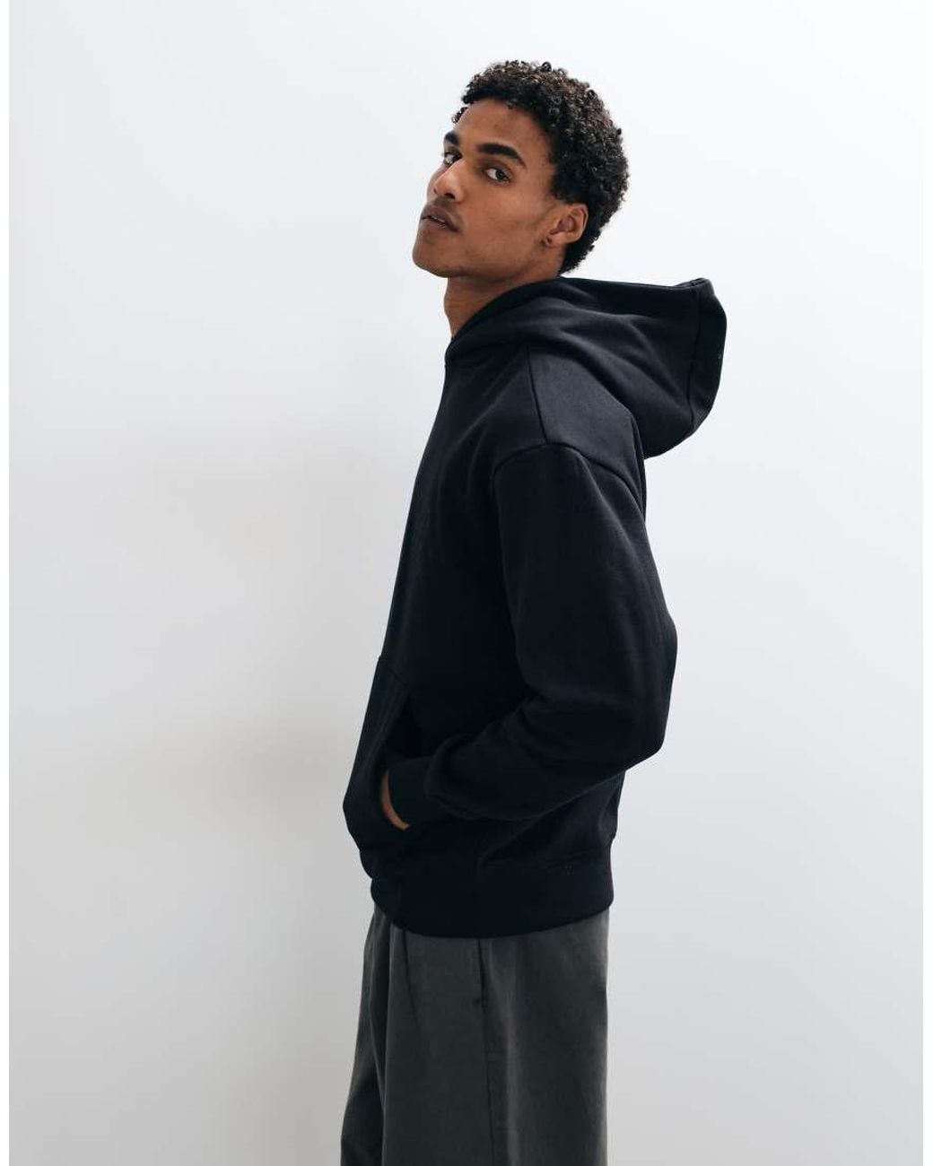 Threadbare Blue Classic Relaxed Fit Hoodie for men