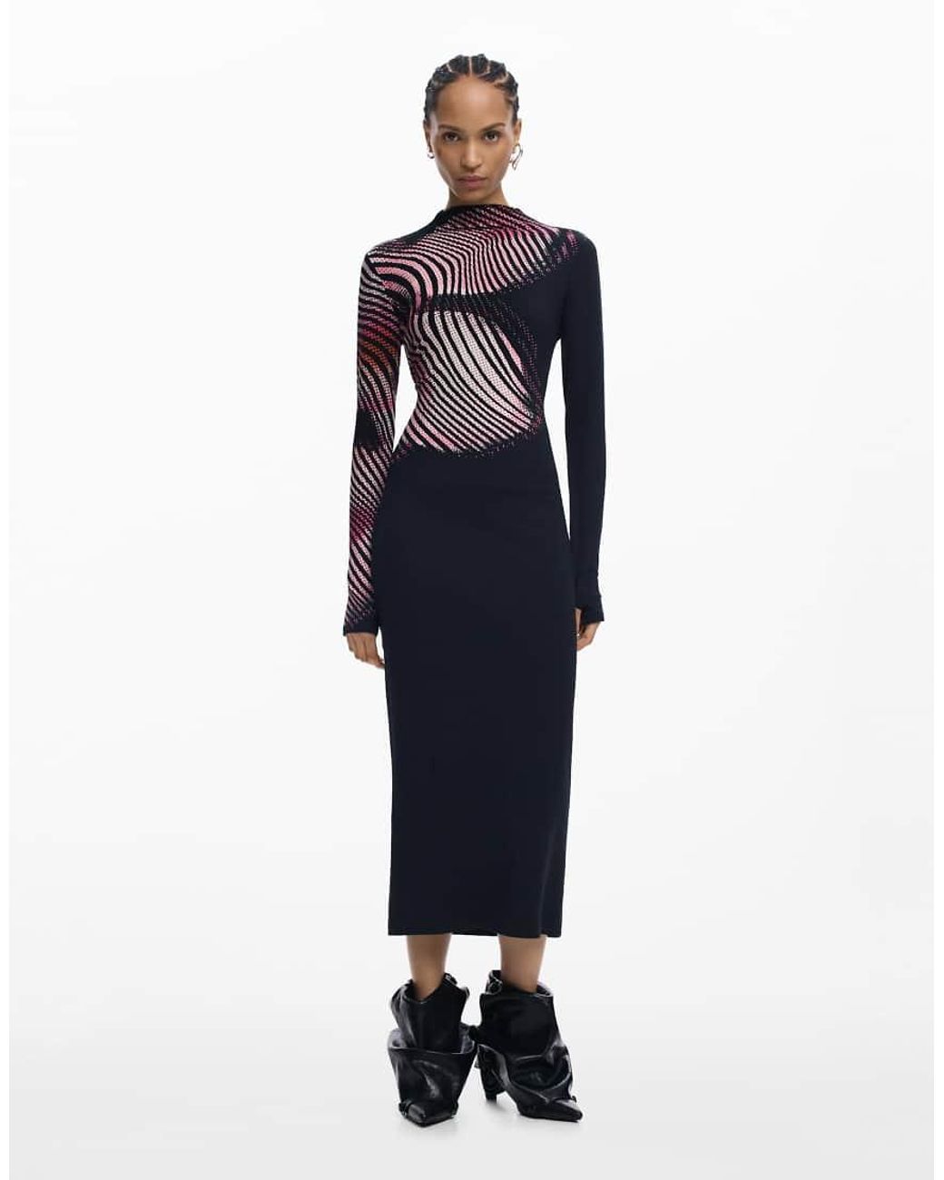 Desigual Blue Maxi Dress Waves