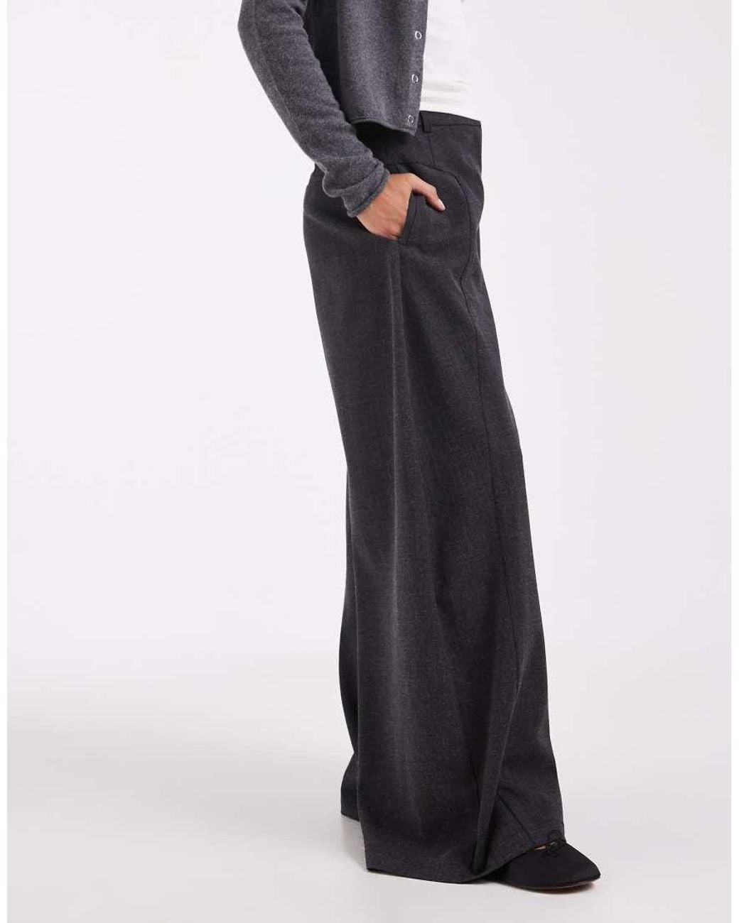 ASOS White Tailored Super Wide Wool Look Pants