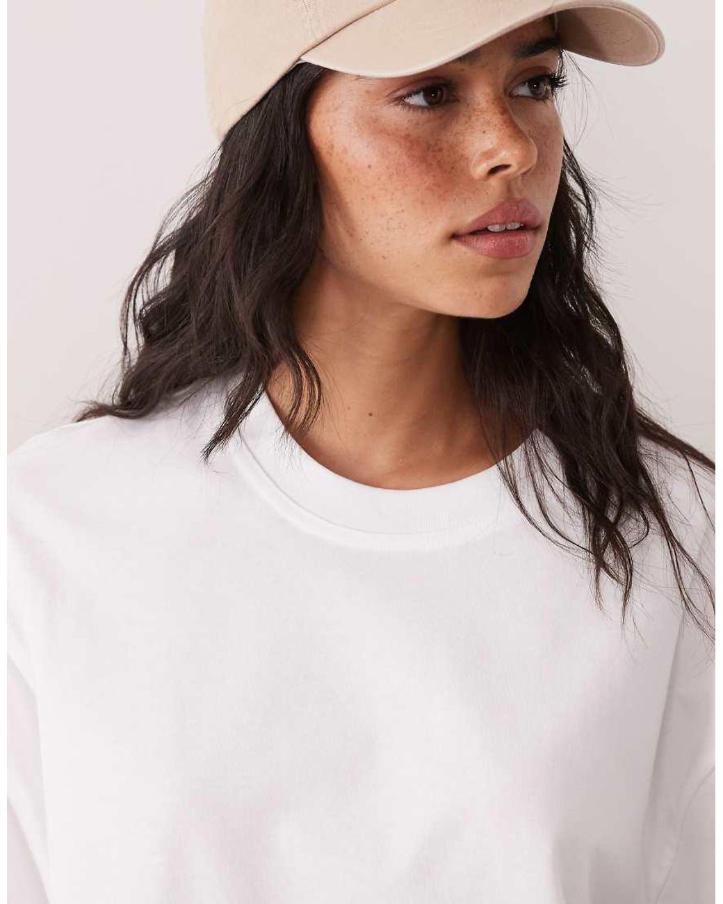 Gina Tricot White Short Sleeve Boxy Tee