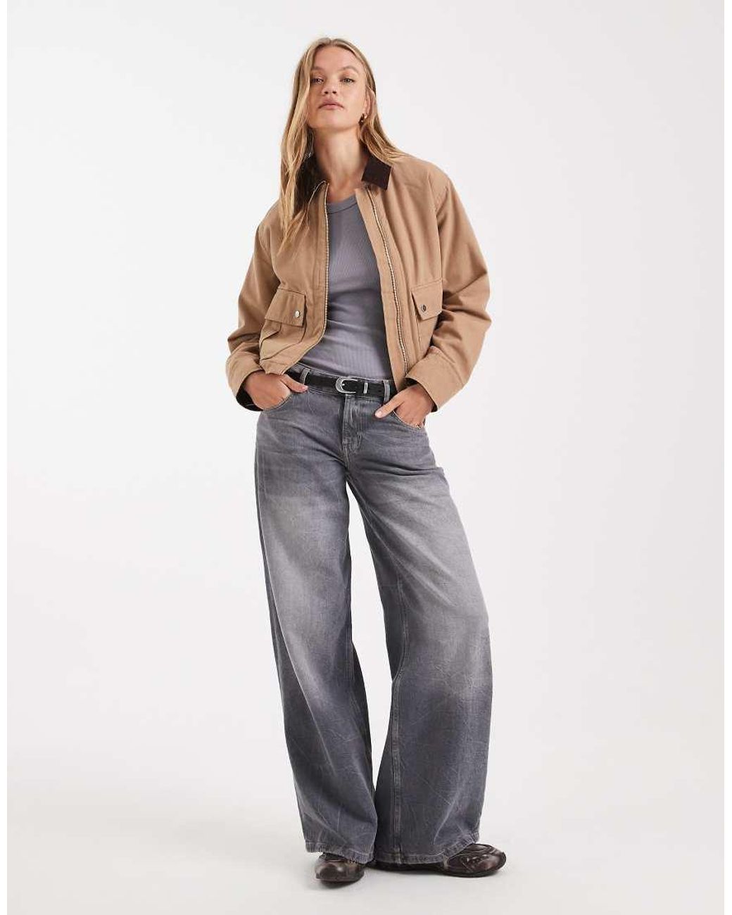 New Look Natural Cropped Barn Jacket