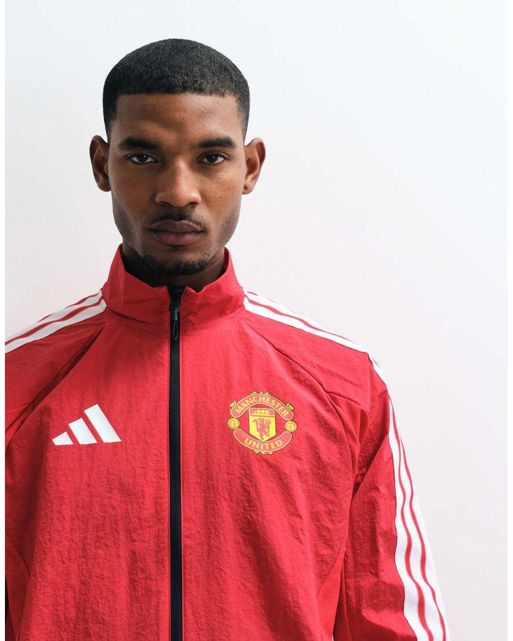 Adidas Originals Red Adidas Football Manchester United 26/27 Home Anthem Jacket for men