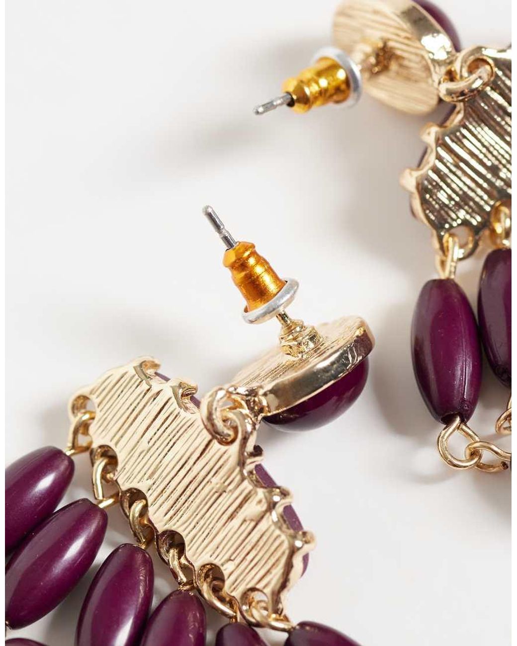 Accessorize Red Beaded Chandelier Drop Earrings