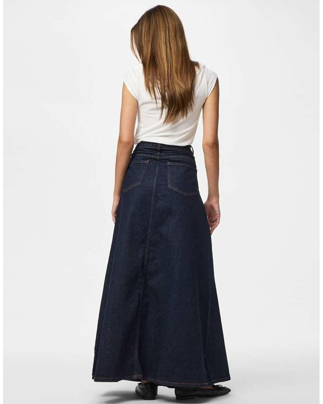 Pieces Denim Rok in het Blue