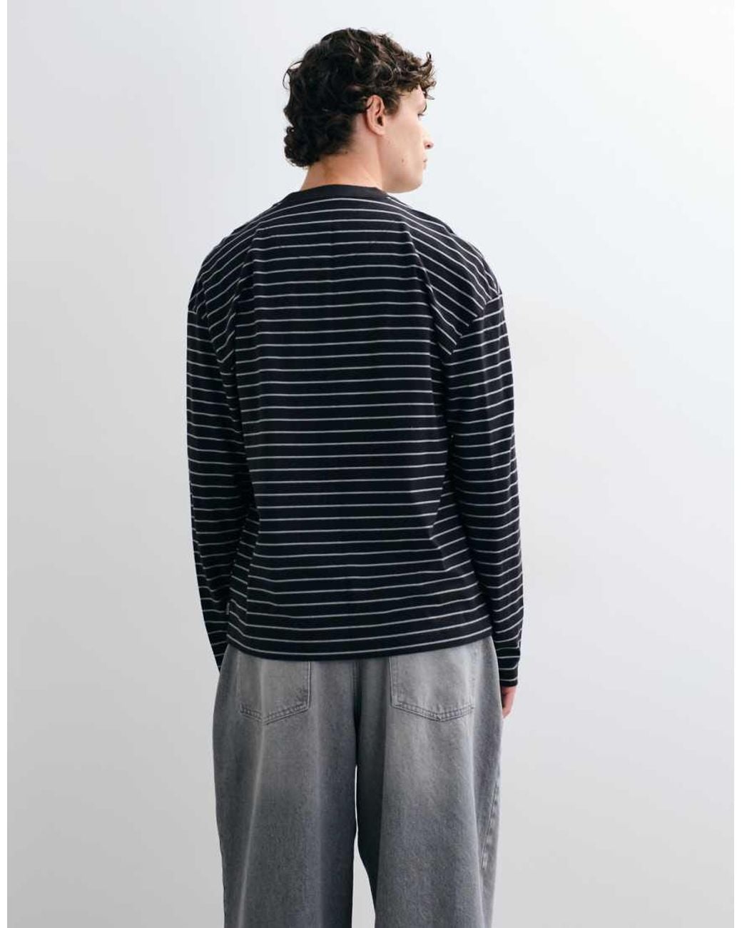 Hollister Blue Heavyweight Boxy Long Sleeve T-shirt for men