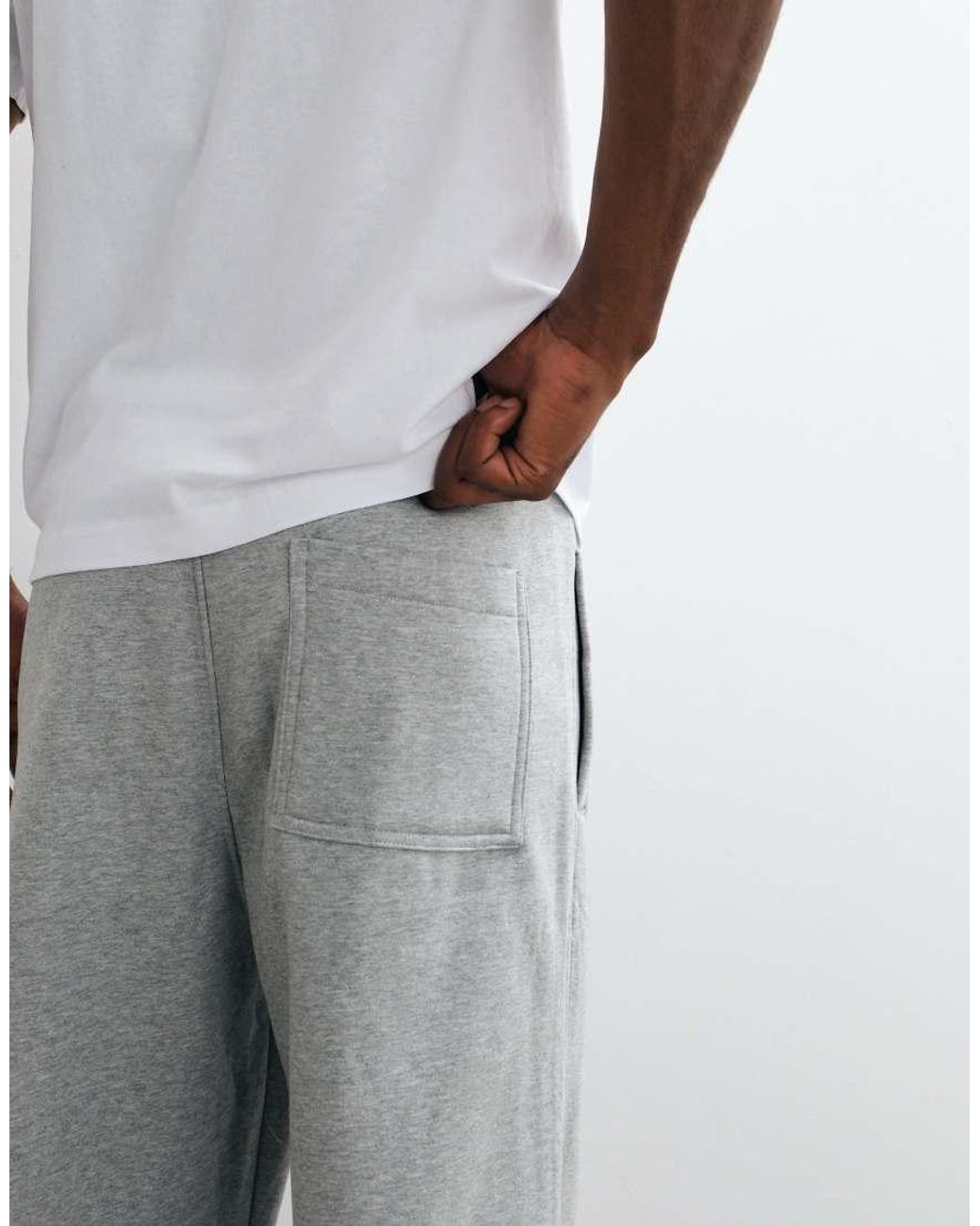 Weekday Gray Heavyweight Jersey Oversized Wide Leg joggers for men