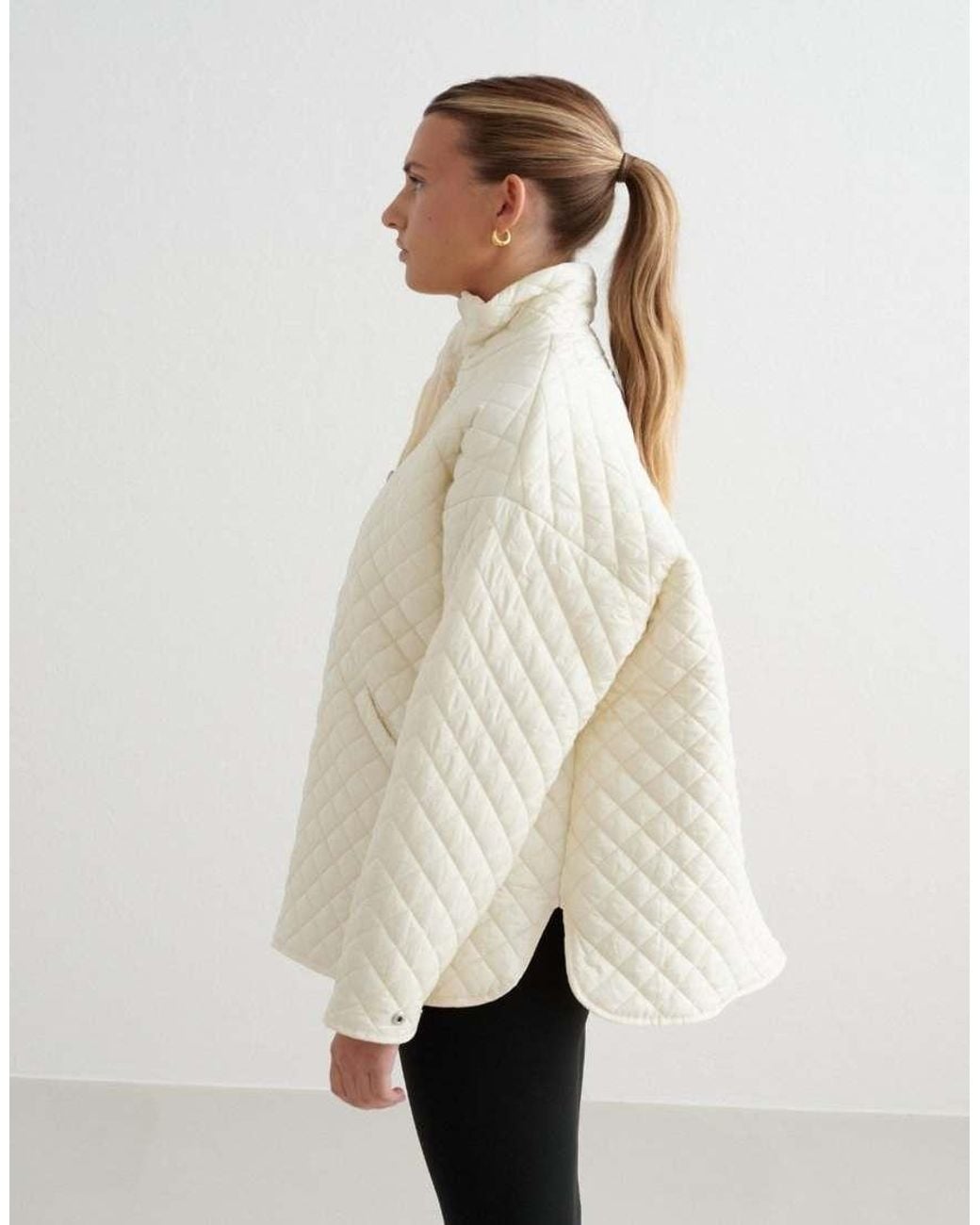 Aim'n Natural Almond Oversized Quilted Jacket